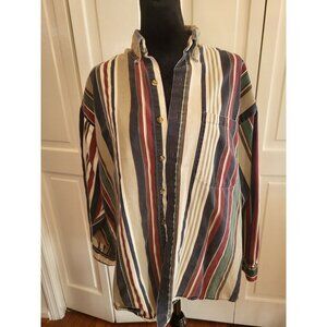 Bon Homme Vintage 90's Men's Striped Button Up Shirt L Retro Preppy Western
